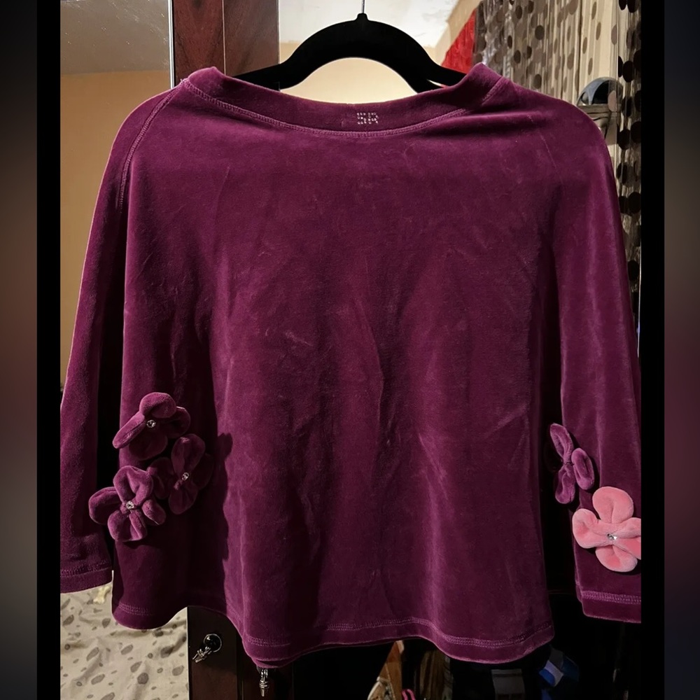 Sonia Rykiel Enfant Girls Velvet  Skirt Age 10 With Crystal Flowers